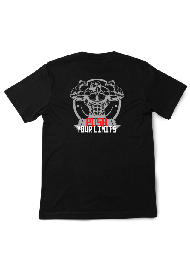 Bodybuilding-Shirt Limits Back  T-Shirt mit Rückendruck